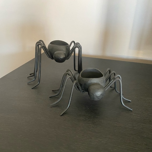 Pottery Barn Holiday Pottery Barn Spider Candle Holders Poshmark